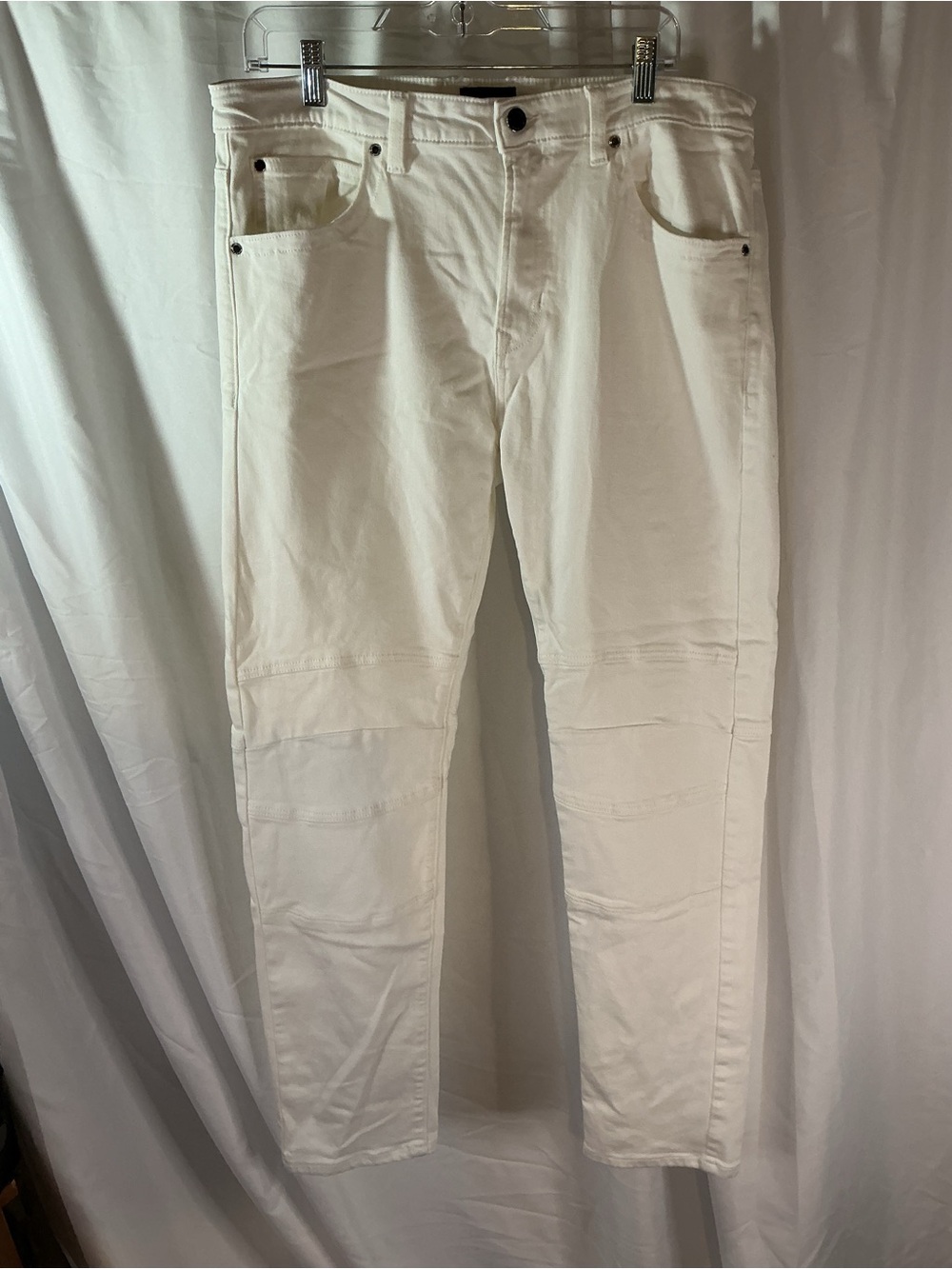Karl Lagerfeld Paris Jeans Mens 36 White Slim Straight Stretch Denim Pants